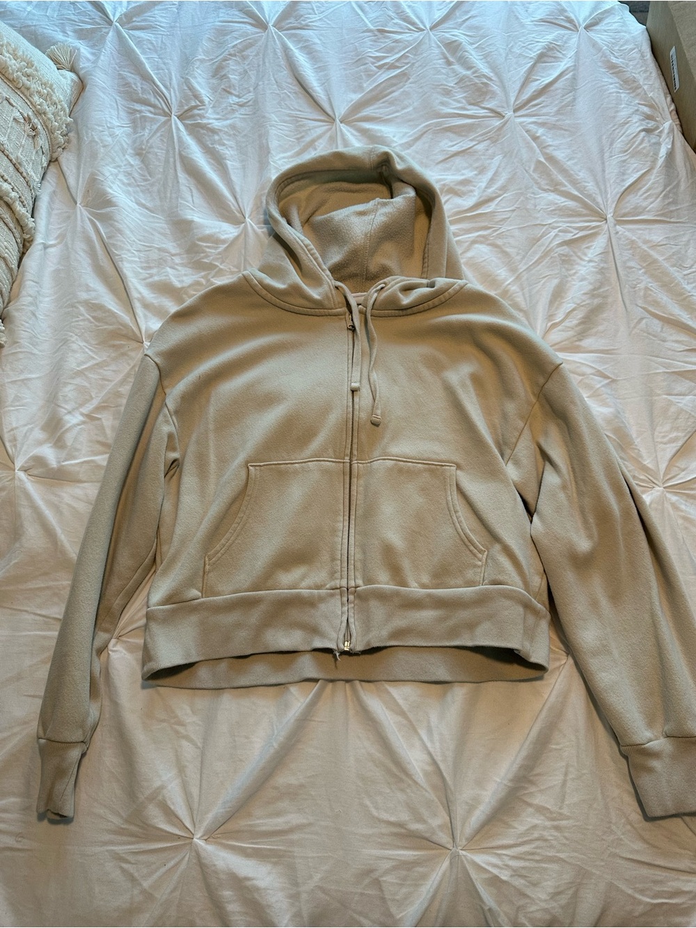 GAP Beige Hooded Zip-Up Teddy Jacket